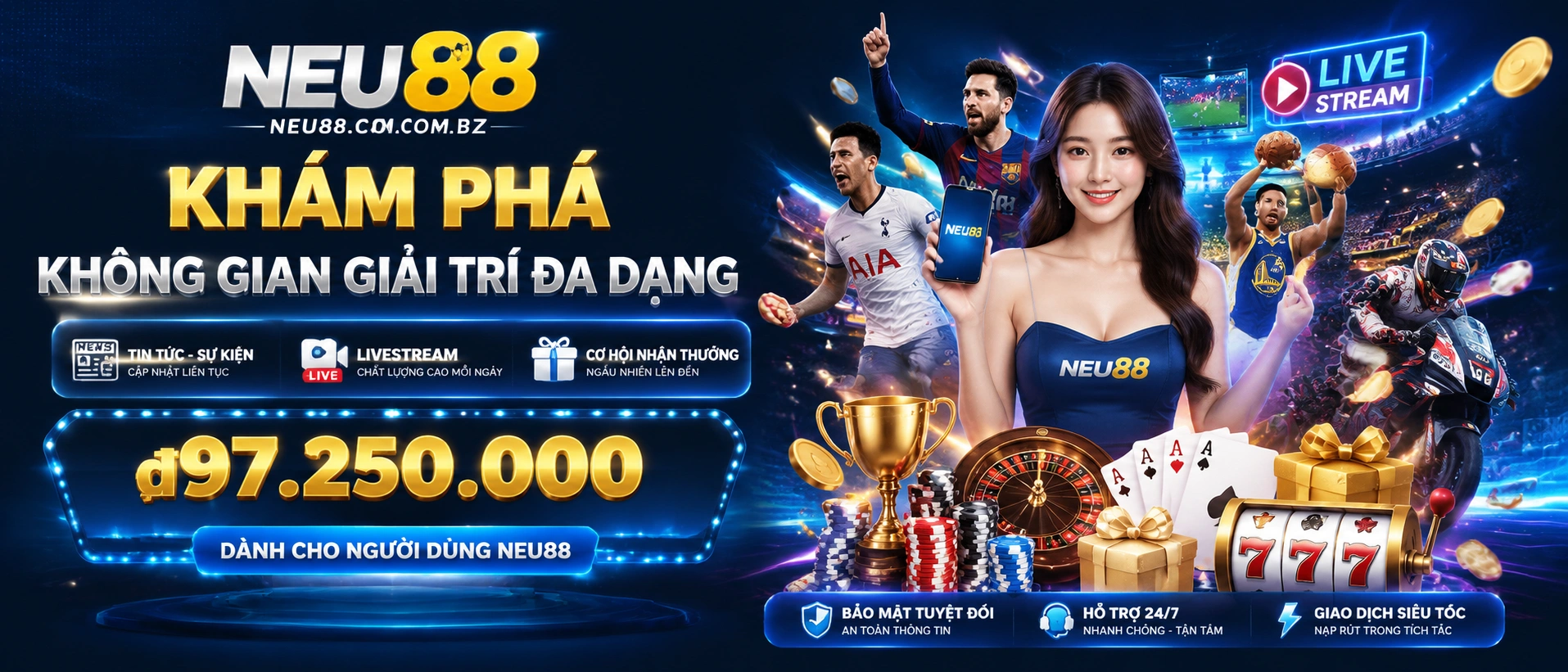 neu88 giao diện trang chủ trên điện thoại