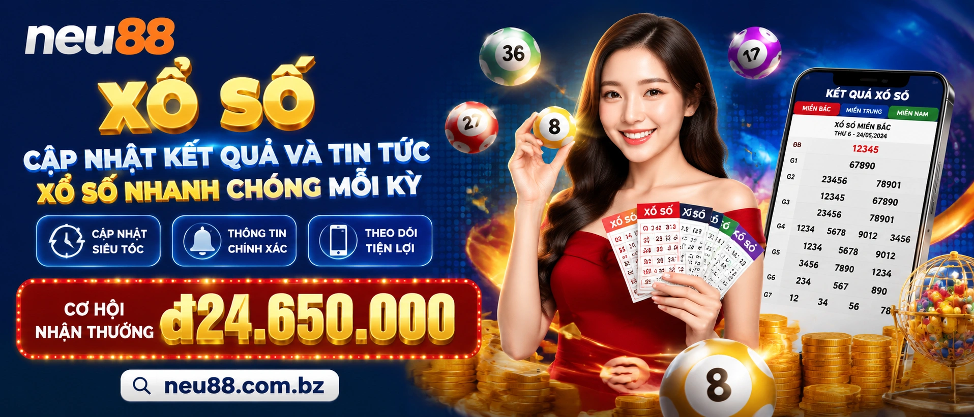 Giao diện Xổ Số neu88.com.bz